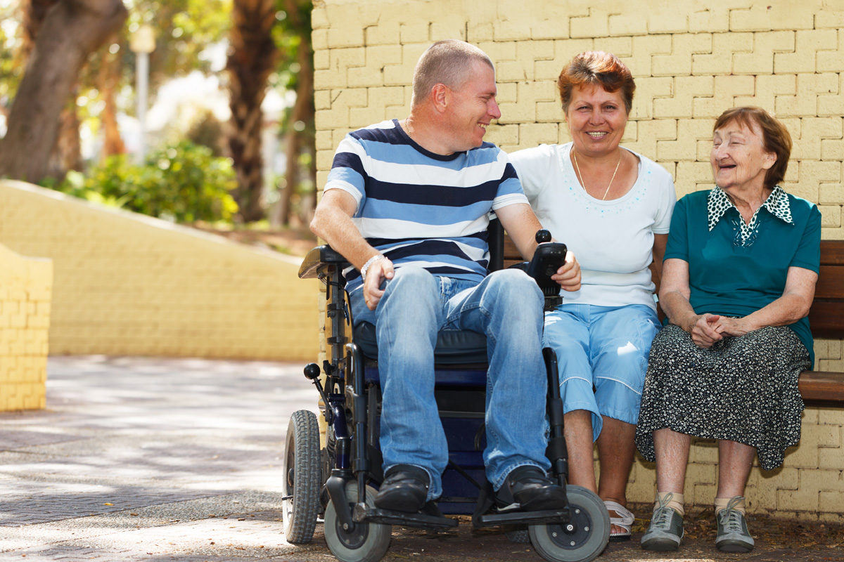 wheelchair user and their family